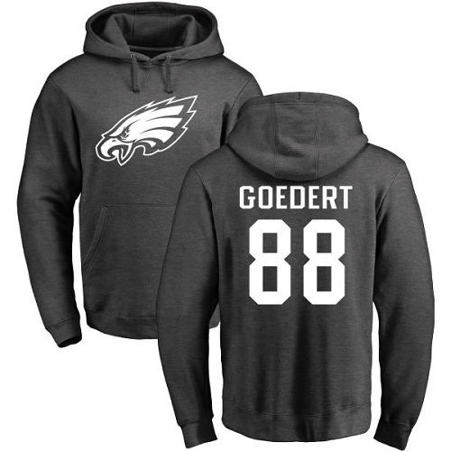 Men Philadelphia Eagles #88 Dallas Goedert Ash One Color NFL Pullover Hoodie Sweatshirts